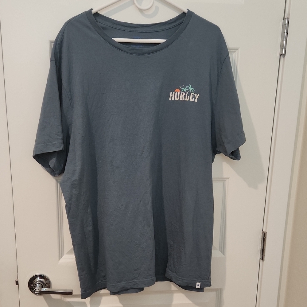 Hurley Blue Short Sleeve Tee Classic Crew Neck